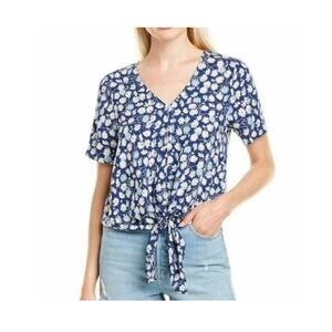 Madewell Novel Blue and White Floral Blouse size MED